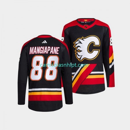 Camiseta Calgary Flames Andrew Mangiapane 88 Adidas 2022-2023 Reverse Retro Preto Authentic - Homem